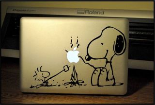 Apple Macbook Pro & Air LAPTOP Decal/Sticker Camping Snoopy