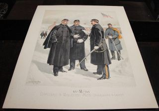   LITHO PRINT US Army Uniform OGDEN Winter OVERCOATS Capes MILITARY