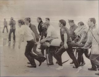 1974 Helicopter Rescue Beach Sand Stretcher Paramedics Life Jacket 