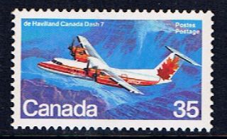   906(1) 1981 35 cent Canadian Aircraft   de Havilland Canada Dash 7 MNH