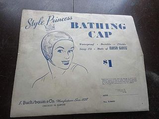NOS Vintage Style Princess Bathing Cap in Envelope New Old Store Stock