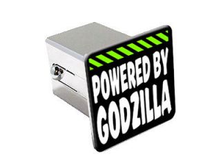 Powered By Godzilla 2 Chrome Tow Trailer Hitch Cover Plug Insert