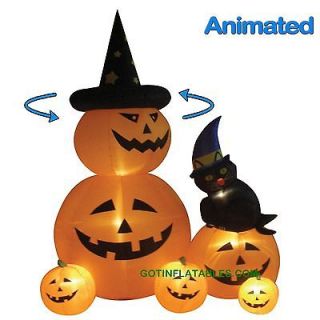 Animated Halloween Inflatable Ghost on Pumpkins NEW Yard Decoration 