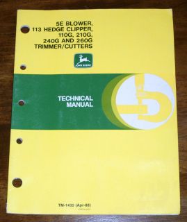   5E Blower 113 Hedge Clipper 110G 210G Trimmer Technical Manual TM1430