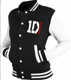 ONE DIRECTION inspired Varsity Jacket Top 1D tour black/white. S, M, L 