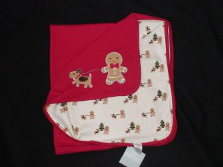 NWT GYMBOREE GINGERBREAD BOY BABY CHRISTMAS HOLIDAY CANDY RED BLANKET