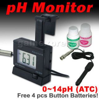 Digital pH Meter Monitor Tester Replaceable Electrode Probe Solution 
