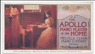 VG Trade Card, Apollo Player Piano (Melville Clark Piano Company 