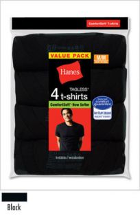 HANES Mens Comfortsoft Dyed Crew T Shirts Undershirts   4 Pack 