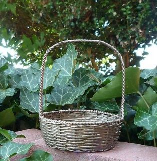 Beautiful Small Vintage Silver Wire Egg Basket