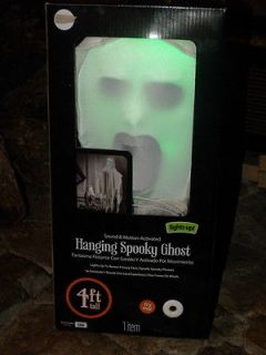  HANGING LIGHTED ANIMATED TALKING SPOOKY CREEPY DEMON GHOST FACE PROP 4