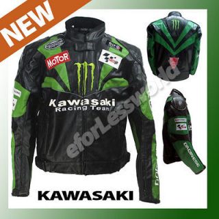 Motorcycle Sportbike MotoGP Kawasaki PU Leather Jacket