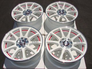   4x100 Rims White Jetta Yaris Corolla Tiburon Legend Red 4 lug Wheels