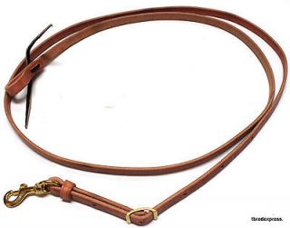 Hand Rubbed Made in the USA Hermann Oak 7 Roper Reins Brass Snap 