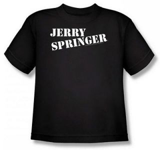 Jerry Springer Logo Youth Black T Shirt NBC121 YT