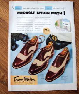 1952 Ad Thom McAn Shoe Shoes Miracle Nylon Mesh