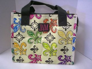 Lunch Tote, Reusable, Fleur De Lis Design by JAM, Insulated, New, 9.75 