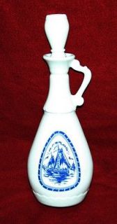   1963 Jim Beam Decanter Delft Blue Sailboat Windmill Bottle and Stopper
