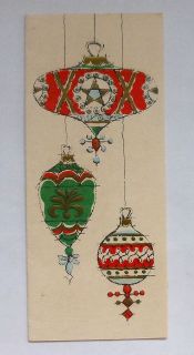 Vintage Retro Ornaments Christmas Card*ornament*​MOD