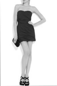 NEW Bird_by_Juicy_Couture Lydia ruched twill strapless dress M 