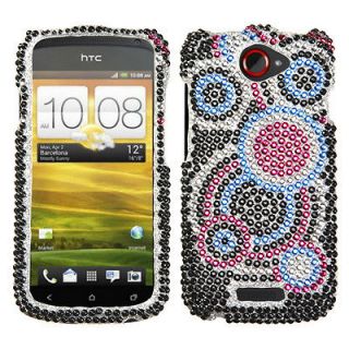 For T Mobile HTC One S Case Cover Bling Rhinestones Bubble Diamond *