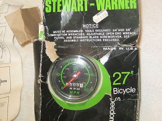   Stewart Warner 27 inch Bicycle Speedometer NOS IN BOX Schwinn Huffy