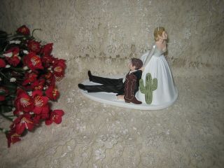 HUMOROUS WEDDING WESTERN COWBOY CAKE TOPPER PRIORITY SHIPPING