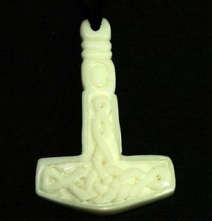 Genuine bone carving with celtic artwork Hammer of Thor Magic 