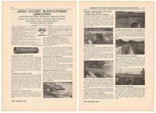1927 Armco Culvert Manufacturers Association Pipe Culverts 2 Page Ad