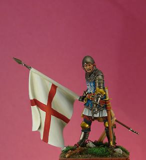 English Knight with flag   Pegaso Models   PRO BUILT 54mm