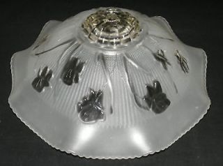 Jeannette Iris & Herringbone Ceiling Lamp Shade  Frosted & Crystal