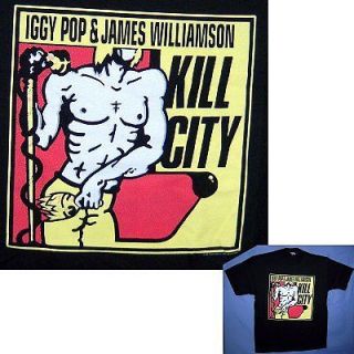 IGGY POP & JAMES WILLIAMSON KILL CITY BLACK T SHIRT XL X LARGE NEW 