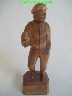 Caron Detailed Wood Hand Carving Of A Fisherman