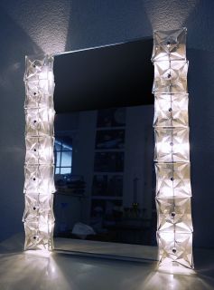 Large Illuminated Mirror by KINKELDEY with Faceted Crystals Frame 