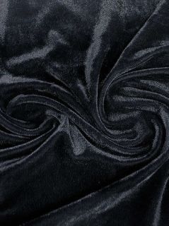 18% Real Silk Velvet Clothing Fabric Black by the Meter
