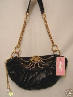 PARIS HILTON Glamer Girl Gold Chain Black Bag Purse NWT