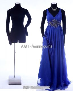 Female mannequin w. pinnable flexible arms + hands display black dress 