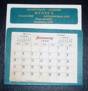 Advertising Calendar1965 Myhres Dupont Paints Huntington Beach CALIF