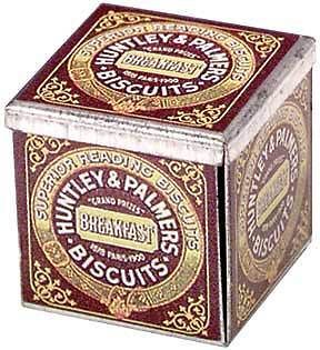   Dollhouse Square Tin Replica Huntley & Palmers Biscuit Sweet Tins New