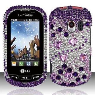 LG Extravert VN271 Verizon Hard Case Snap On Phone Cover Purple Beats 