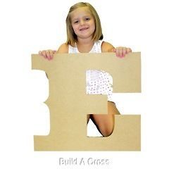 Unfinished Wood Wall Letter,Paintable MDF Home Decor Letter Cutout(E)
