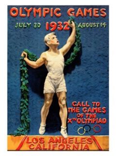 1932 OLYMPIC GAMES OFFICIAL POSTER 11 x 8 METAL