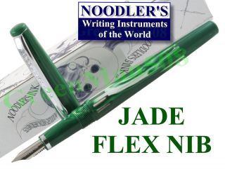 Noodler’s Fountain Pen – FLEX Nib – JADE Green/White Grain   NEW 