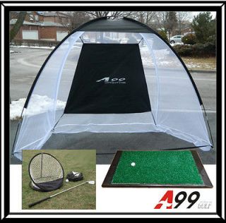N01 A99 golf practice hiting driving NET cage + swing rubber mat 
