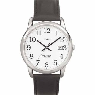 Timex T2h281 Mens Analog Casual Watch Black Leather Strap 50m Wr 