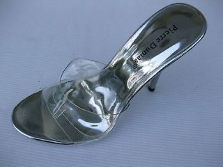 Pierre Dumas Womens Shoes $39 Classic Lucite Silver Slide Sandal 9 M