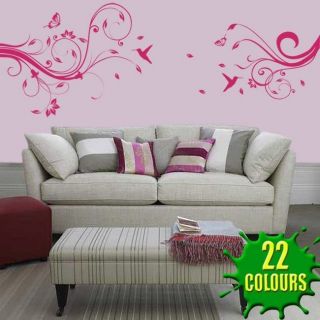 Wallflower With Humming Birds   Wall Decal Sticker lounge living room 