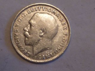 GREAT BRITAIN 1919 SILVER 3 PENCE ALMOST UNCIRCULATED KING GEORGE V