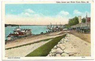 1940 Postcard Cairo Levee Water Front Cairo IL