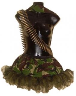 PLUS SIZE Gi Jane Soldier Army Camo Tutu/Tie/Bulle​ts UK